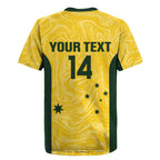 Custom Australia Socceroos Rugby Jersey Go Aussie Marble Pattern Sporty Style