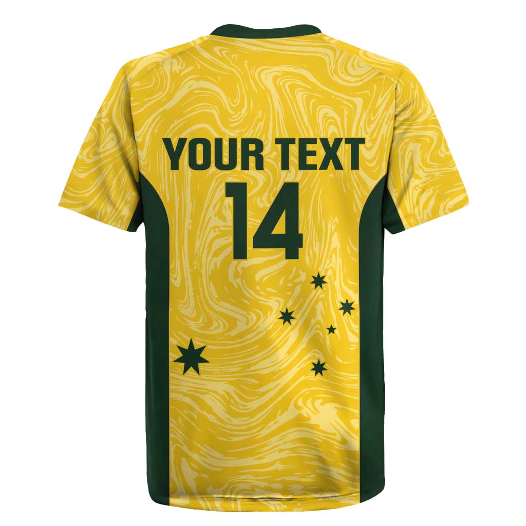 Custom Australia Socceroos Rugby Jersey Go Aussie Marble Pattern Sporty Style