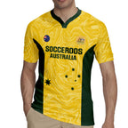 Custom Australia Socceroos Rugby Jersey Go Aussie Marble Pattern Sporty Style