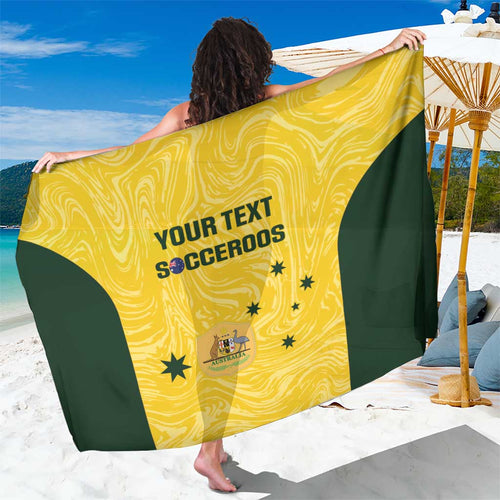 Custom Australia Socceroos Sarong Go Aussie Marble Pattern Sporty Style