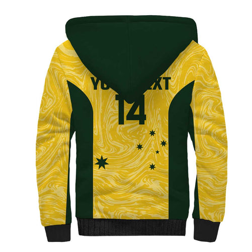 Custom Australia Socceroos Sherpa Hoodie Go Aussie Marble Pattern Sporty Style