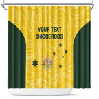 Custom Australia Socceroos Shower Curtain Go Aussie Marble Pattern Sporty Style