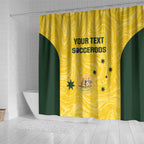 Custom Australia Socceroos Shower Curtain Go Aussie Marble Pattern Sporty Style
