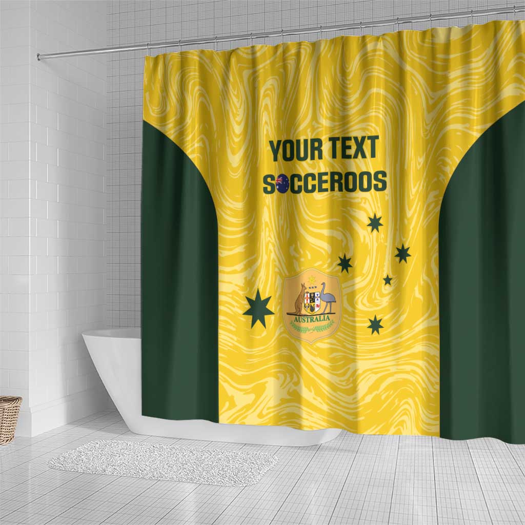 Custom Australia Socceroos Shower Curtain Go Aussie Marble Pattern Sporty Style