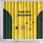 Custom Australia Socceroos Shower Curtain Go Aussie Marble Pattern Sporty Style