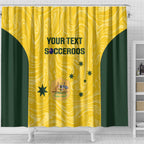 Custom Australia Socceroos Shower Curtain Go Aussie Marble Pattern Sporty Style
