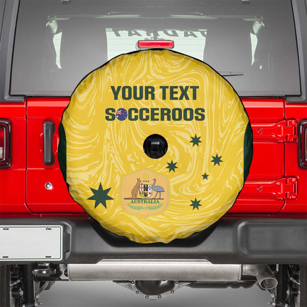 Custom Australia Socceroos Spare Tire Cover Go Aussie Marble Pattern Sporty Style