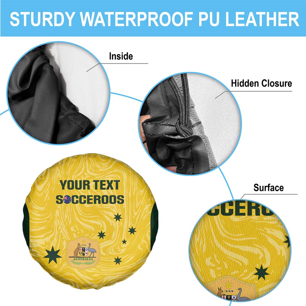 Custom Australia Socceroos Spare Tire Cover Go Aussie Marble Pattern Sporty Style