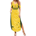 Custom Australia Socceroos Summer Maxi Dress Go Aussie Marble Pattern Sporty Style