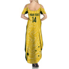 Custom Australia Socceroos Summer Maxi Dress Go Aussie Marble Pattern Sporty Style