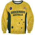 Custom Australia Socceroos Sweatshirt Go Aussie Marble Pattern Sporty Style