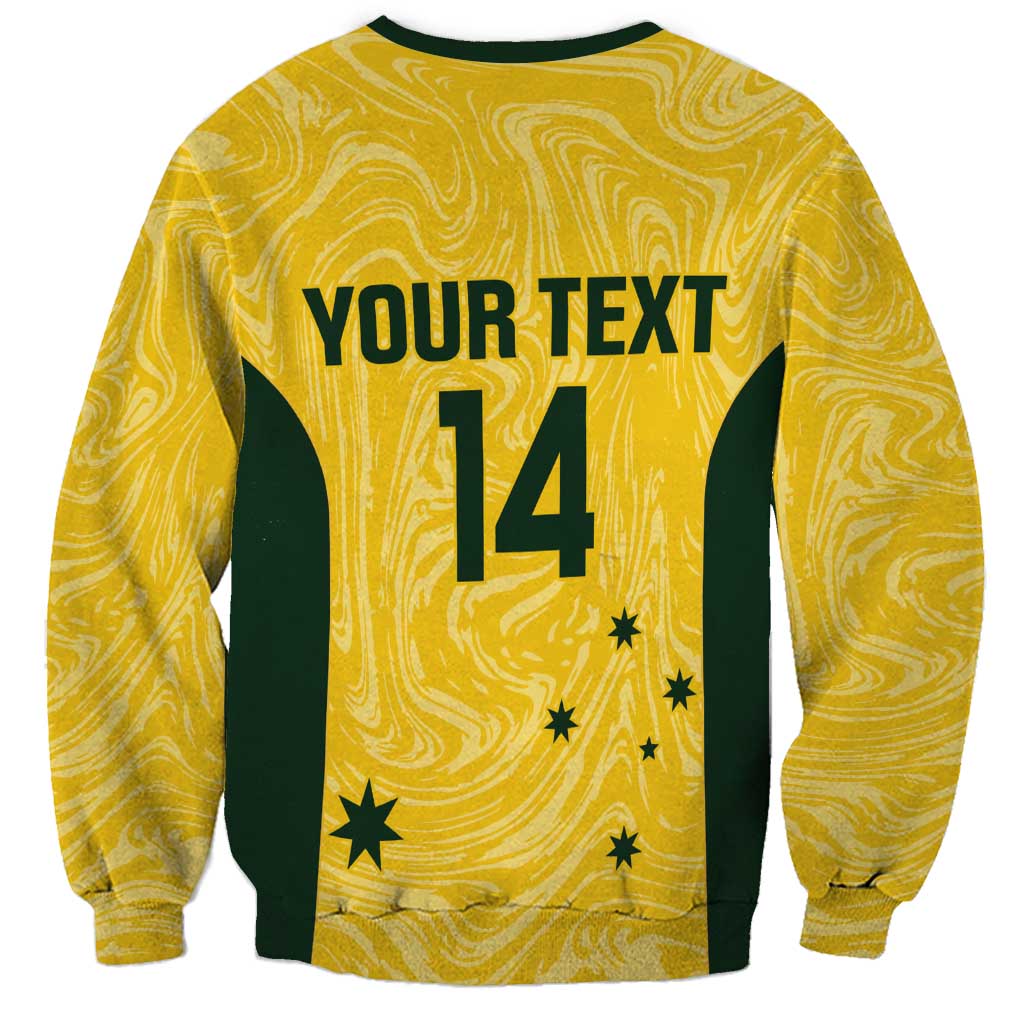 Custom Australia Socceroos Sweatshirt Go Aussie Marble Pattern Sporty Style