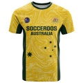 Custom Australia Socceroos T Shirt Go Aussie Marble Pattern Sporty Style