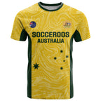 Custom Australia Socceroos T Shirt Go Aussie Marble Pattern Sporty Style