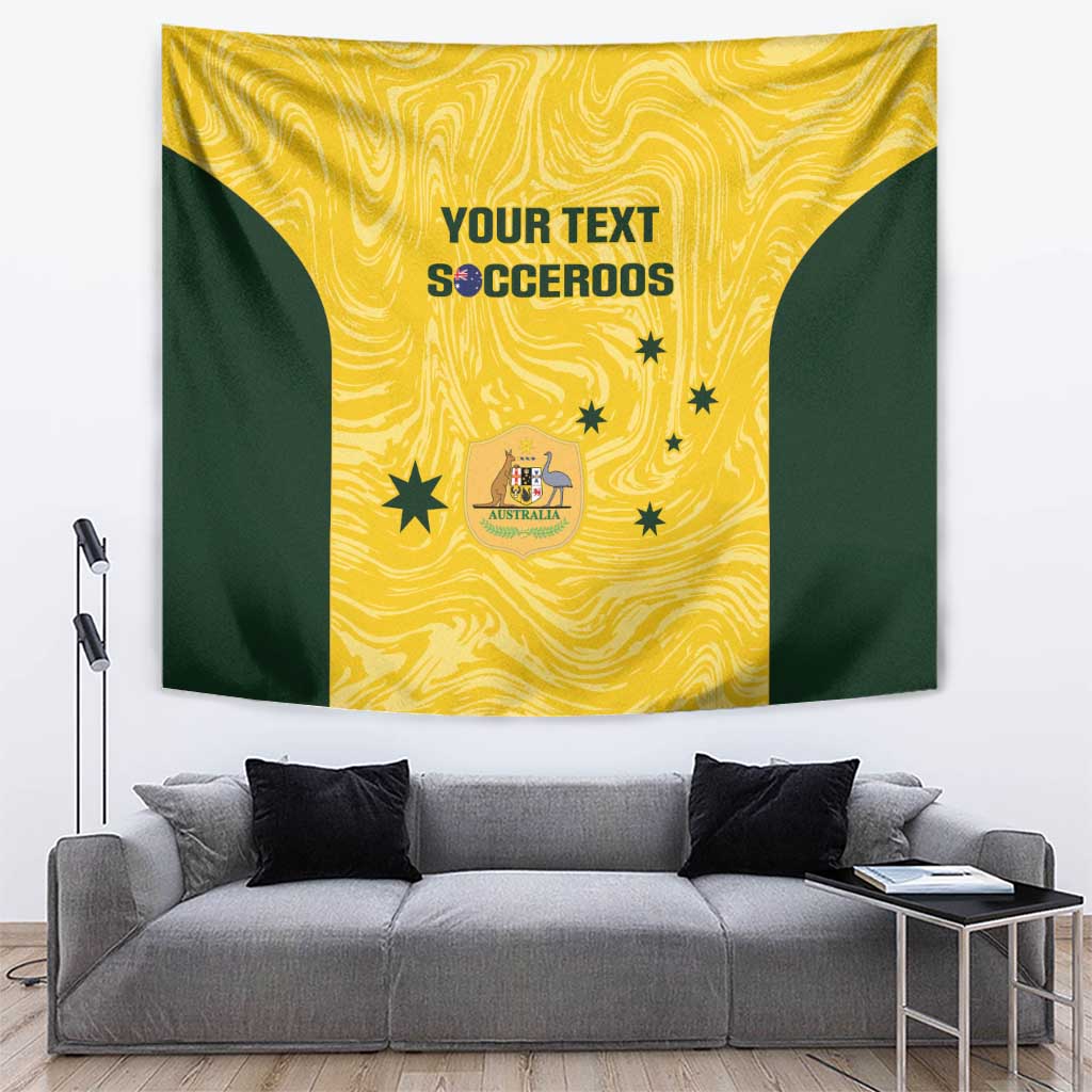 Custom Australia Socceroos Tapestry Go Aussie Marble Pattern Sporty Style