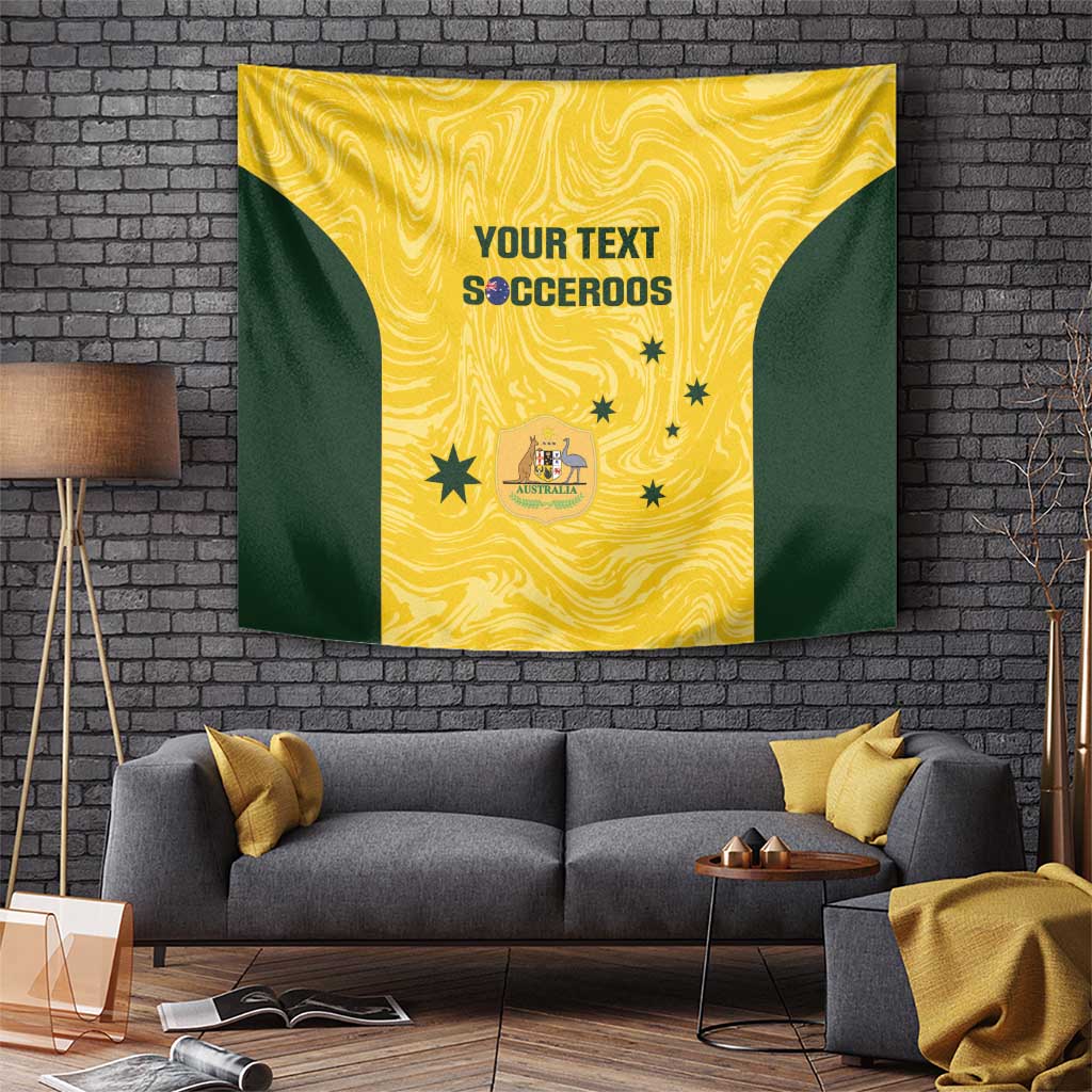 Custom Australia Socceroos Tapestry Go Aussie Marble Pattern Sporty Style