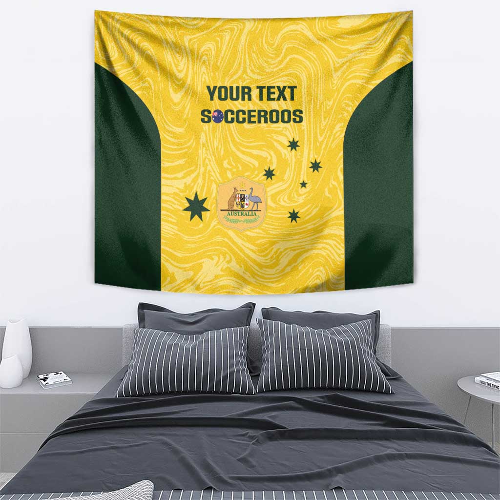 Custom Australia Socceroos Tapestry Go Aussie Marble Pattern Sporty Style