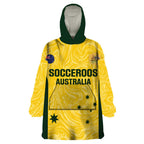 Custom Australia Socceroos Wearable Blanket Hoodie Go Aussie Marble Pattern Sporty Style