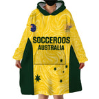Custom Australia Socceroos Wearable Blanket Hoodie Go Aussie Marble Pattern Sporty Style