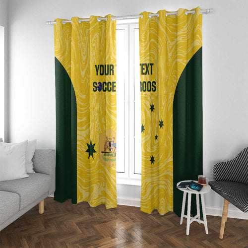 Custom Australia Socceroos Window Curtain Go Aussie Marble Pattern Sporty Style