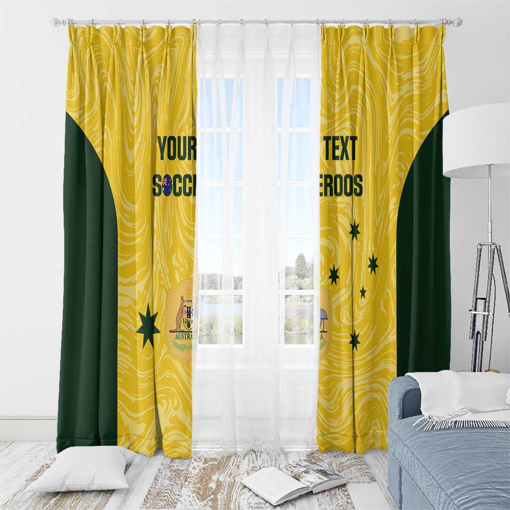 Custom Australia Socceroos Window Curtain Go Aussie Marble Pattern Sporty Style