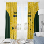 Custom Australia Socceroos Window Curtain Go Aussie Marble Pattern Sporty Style