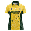 Custom Australia Socceroos Women Polo Shirt Go Aussie Marble Pattern Sporty Style
