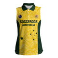 Custom Australia Socceroos Women Sleeveless Polo Shirt Go Aussie Marble Pattern Sporty Style