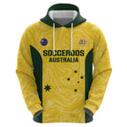 Custom Australia Socceroos Zip Hoodie Go Aussie Marble Pattern Sporty Style