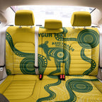 Custom Australia Soccer Back Car Seat Cover Go Socceroos Kangaroo With Indigenous Art