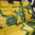 Custom Australia Soccer Back Car Seat Cover Go Socceroos Kangaroo With Indigenous Art