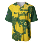 Custom Australia Soccer Baseball Jersey Go Socceroos Kangaroo With Indigenous Art
