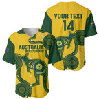 Custom Australia Soccer Baseball Jersey Go Socceroos Kangaroo With Indigenous Art