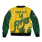 Custom Australia Soccer Bomber Jacket Go Socceroos Kangaroo With Indigenous Art