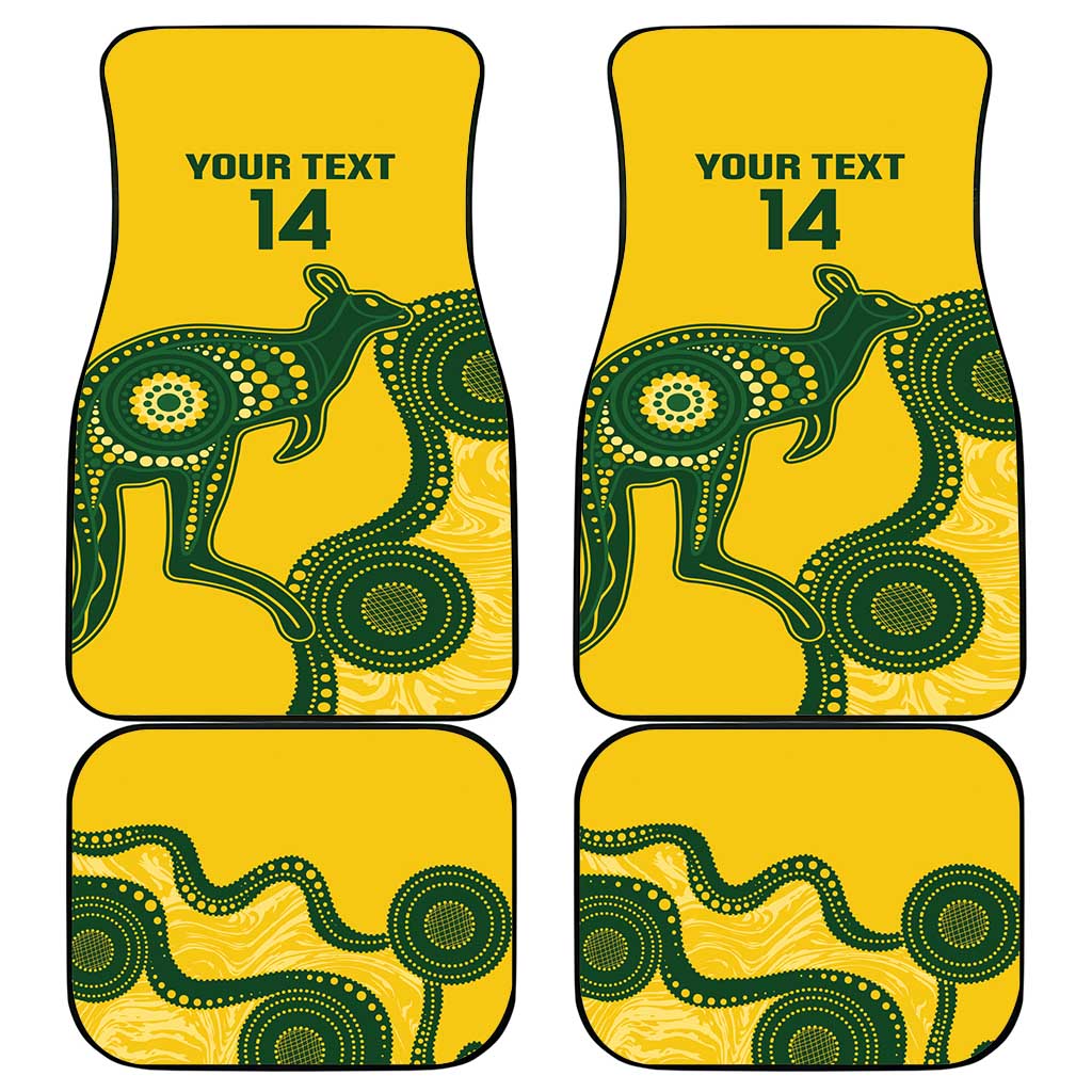 Custom Australia Soccer Car Mats Go Socceroos Kangaroo With Indigenous Art