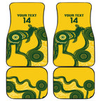 Custom Australia Soccer Car Mats Go Socceroos Kangaroo With Indigenous Art