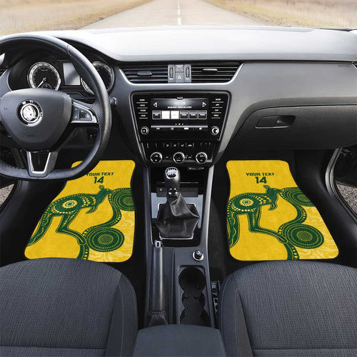 Custom Australia Soccer Car Mats Go Socceroos Kangaroo With Indigenous Art