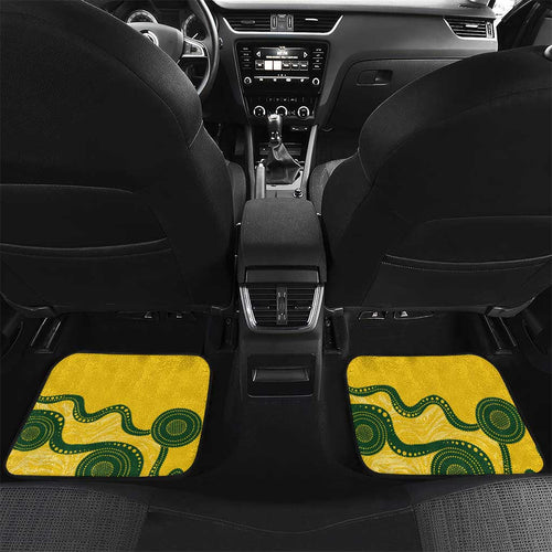 Custom Australia Soccer Car Mats Go Socceroos Kangaroo With Indigenous Art