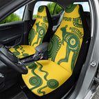 Custom Australia Soccer Car Seat Cover Go Socceroos Kangaroo With Indigenous Art