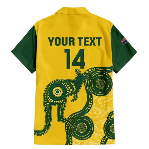 Custom Australia Soccer Family Matching Mermaid Dress and Hawaiian Shirt Go Socceroos Kangaroo With Indigenous Art