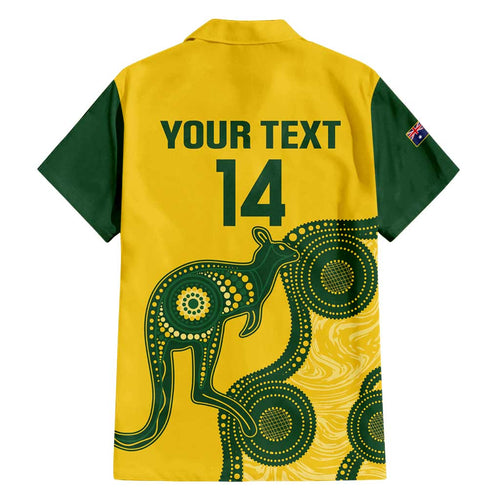 Custom Australia Soccer Family Matching Off Shoulder Maxi Dress and Hawaiian Shirt Go Socceroos Kangaroo With Indigenous Art