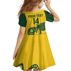 Custom Australia Soccer Family Matching Summer Maxi Dress and Hawaiian Shirt Go Socceroos Kangaroo With Indigenous Art