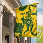 Custom Australia Soccer Garden Flag Go Socceroos Kangaroo With Indigenous Art