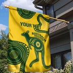 Custom Australia Soccer Garden Flag Go Socceroos Kangaroo With Indigenous Art