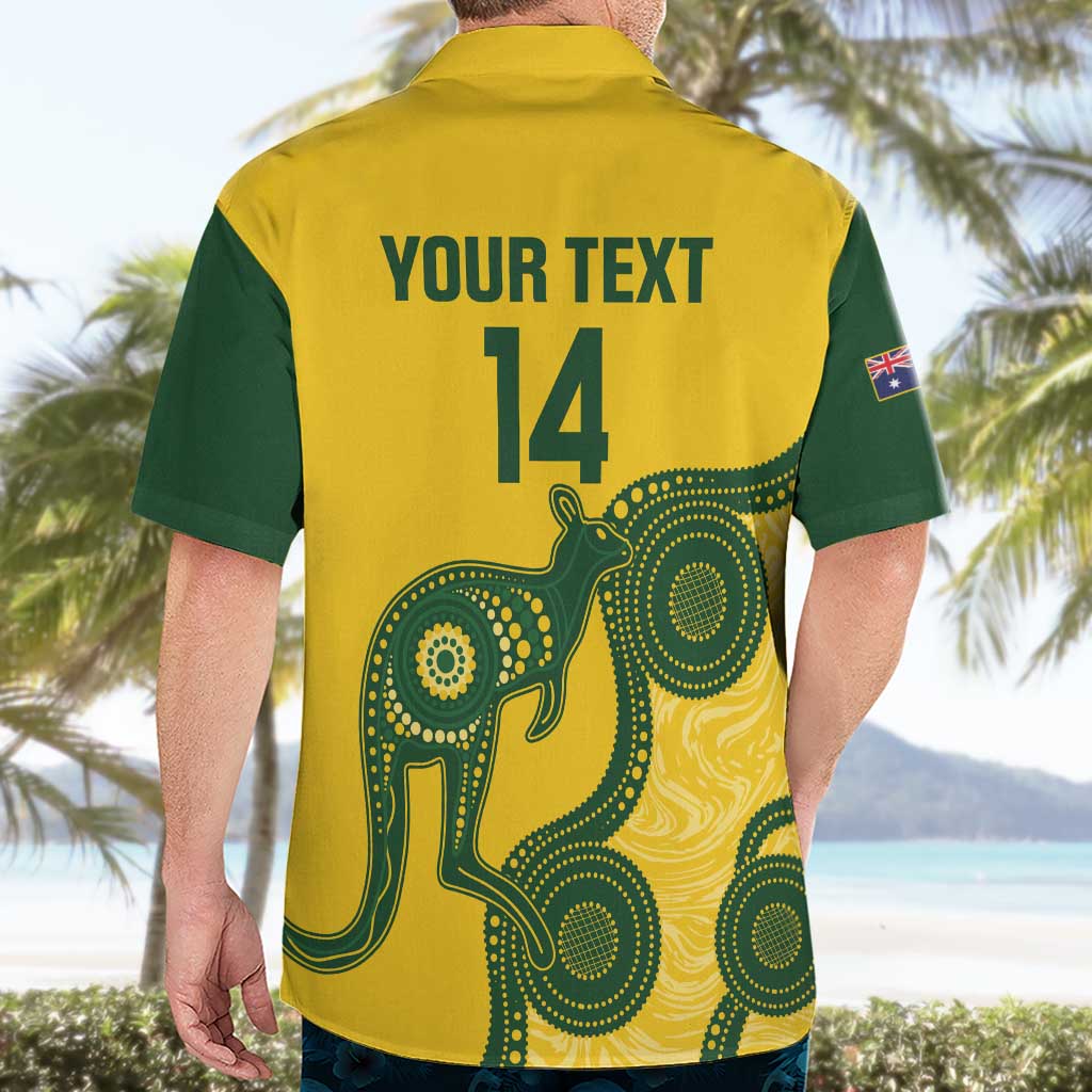 Custom Australia Soccer Hawaiian Shirt Go Socceroos Kangaroo With Indigenous Art
