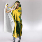 Custom Australia Soccer Hooded Blanket Go Socceroos Kangaroo With Indigenous Art