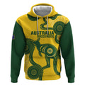 Custom Australia Soccer Hoodie Go Socceroos Kangaroo With Indigenous Art