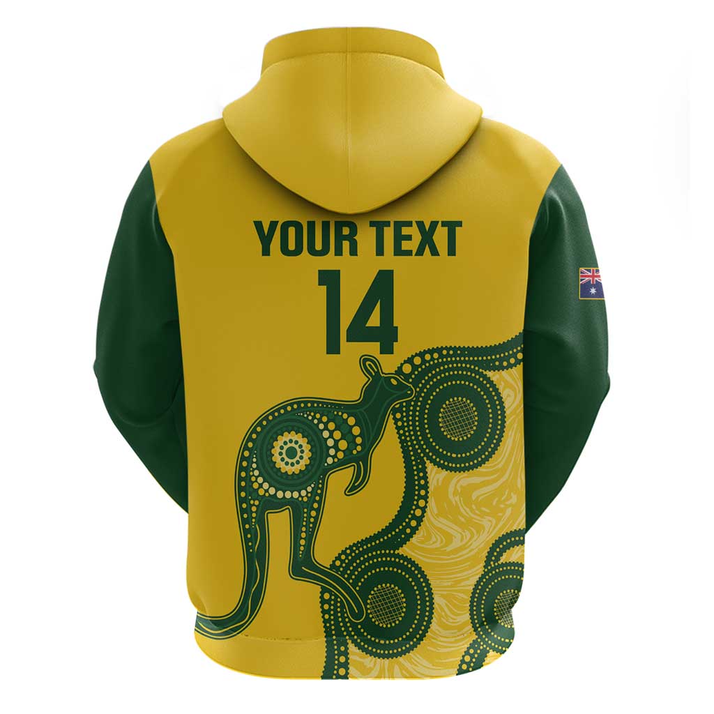 Custom Australia Soccer Hoodie Go Socceroos Kangaroo With Indigenous Art