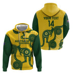 Custom Australia Soccer Hoodie Go Socceroos Kangaroo With Indigenous Art
