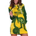 Custom Australia Soccer Hoodie Dress Go Socceroos Kangaroo With Indigenous Art